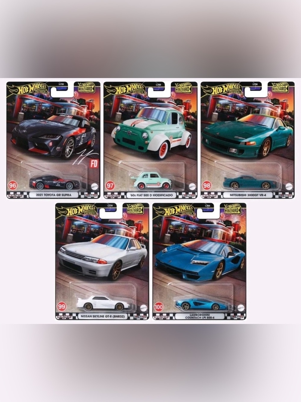Hot Wheels Premium Boulevard #96, #97, #98, #99, & #100 Set Of 5 Cars